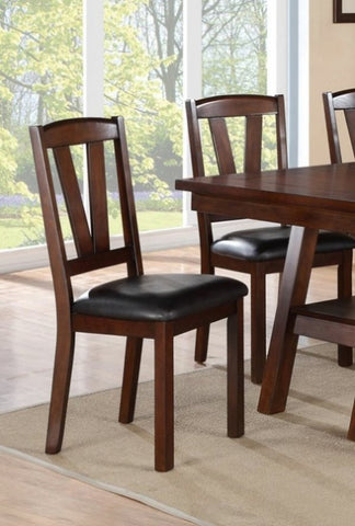ZUN Dark Walnut Wood Framed Back Set of 2 Dining Chairs Breakfast Kitchen Cushion Seats HSESF00F1331