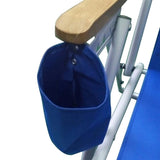 ZUN Portable High Strength Beach Chair with Adjustable Headrest Blue 99460325