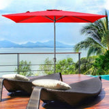 ZUN 6.5FT × 10FT Patio Umbrella Outdoor Red Uv Protection W1828P147150