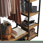 ZUN Independent wardrobe manager, clothes rack, multiple storage racks and non-woven drawer, bedroom 60228130