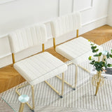 ZUN Modern simple light luxury dining White home bedroom stool back dressing student desk W210131946