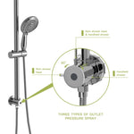 ZUN Shower Set - 10inch Overhead Shower and Hand Shower, Round Shower Set, Dual Shower Heads, Chrome W124357627