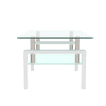ZUN White Coffee Table, Clear Coffee Table, Modern Side Center Tables for Living Room, Living Room W24136821