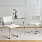 ZUN Modern simple light luxury dining White Home bedroom stool back Dressing Student W210131939