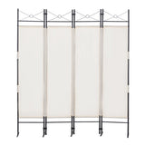 ZUN 4-Panel Metal Folding Room Divider, 5.94Ft Freestanding Room Screen Partition Privacy Display for W2181P145309