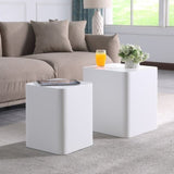 ZUN Upgrade MDF Nesting table side table coffee table end table for living room,office,bedroom White,set W87665723