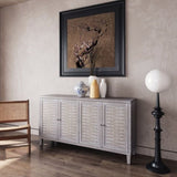ZUN Accent Cabinet 4 Door Wooden Cabinet Sideboard Buffet Server Cabinet Storage Cabinet, for Living W1435P153087