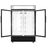 ZUN Fricool 51" Glass Door Merchandiser Refrigerator Beverage Cooler with Swing door W160572331