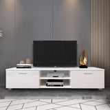 ZUN White TV Stand for 70 Inch TV Stands, Media Console Entertainment Center Television Table, 2 Storage W33129218