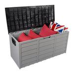 ZUN 75gal 260L Outdoor Garden Plastic Storage Deck Box Chest Tools Cushions Toys Lockable Seat 26633405