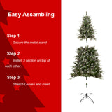ZUN Best choice Pre Illuminated Pre Decorated Spruce Hinge Artificial Hybrid PE/PVC Christmas Tree With 00257312