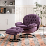 ZUN Accent chair TV Chair Living room Chair with Ottoman-PURPLE W67641177