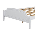 ZUN White Contemporary Roman Style, Solid Wood Bed, Queen Size Bed Frame, No Box Spring Needed, Paint W1596102250
