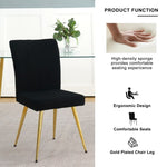 ZUN Modern Black teddy wool dining chair, upholstered chair with fabric accent side chair with W210127518