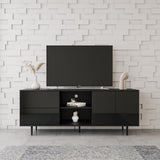 ZUN TV Stand Use in Living Room Furniture , high quality particle board,Black W33164259