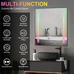ZUN FCH 36*28in Symphony Elements Aluminum Alloy Rectangular Built-In Light Strip With Anti-Fog Touch 52597304