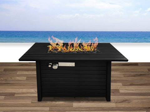 ZUN Living Source International 25" H x 42" W Steel Outdoor Fire Pit Table with Lid B120142198