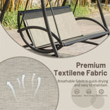 ZUN 2-Seat Patio Chair, Outdoor Porch with Adjustable Canopy and Durable Steel Frame, Patio W1859110126