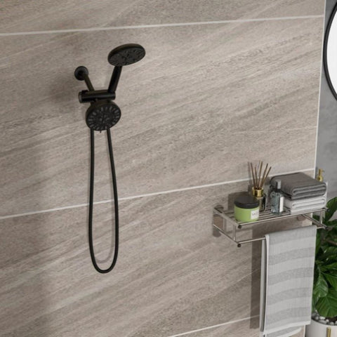ZUN Multi Function Dual Shower Head - Shower System with 4.7" Rain Showerhead, 7-Function Hand Shower, W124362264