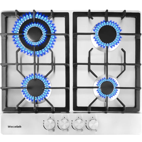 ZUN 24" 4 Burners Gas Propane Cooktop Stove Top Stainless Steel Built-In LPG/NG W2355P146856