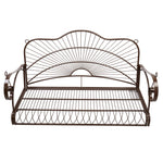 ZUN Outdoor Garden Iron Wire Double Swing Chair Dark Brown（Swing frames not included） 46578175