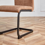 ZUN Dining Chairs,tech cloth High Back Upholstered Side Chair with C-shaped Tube Black Metal Legs for W115155748
