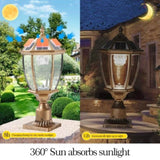 ZUN Retro gold Solar Column Headlights With Dimmable LED W1340133341