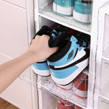 ZUN Plastic Stackable Shoe Storage Organizer for Closet,oldable Shoe Sneaker Containers Bins Holders 43415217