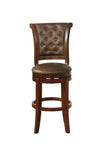 ZUN 2Pc Beautiful Traditional Upholstered Swivel Bar Stool with Button Tufting Faux Leather Upholstery B011119823