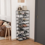 ZUN 1pc 10-layer Cloth Assembled Shoe Rack, Modern And Simple Dust-proof Storage Shelf Suitable For W2181P163985