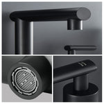 ZUN Matte Black Widespread Bathroom Faucet, Waterfall Bathroom Faucets for Sink 3 Hole, 2-Handles Modern 65389488