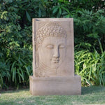 ZUN 25x13x39" High Sandstone Buddha Fountain, Indoor Outdoor Water Fountain with Light W2078124545