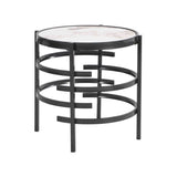 ZUN Elegant Pandora Sintered Stone End Table, Darker Gray Small Coffee Table for Living Room 20.67''W x W821114989