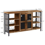 ZUN JHX Industrial Wine Bar Cabinet, Liquor Storage Credenza, Sideboard with Wine Racks & Stemware W116241635