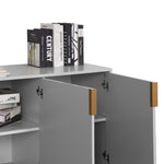 ZUN Accent Cabinet with 3 Carved door, Freestanding Sideboard Cabinet, Modern Credenza Storage Cabinet W40967855