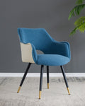 ZUN Set of 2 Blue Fabric Side Chair, Living Room Bedroom Kitchen Vanity Accent Chair, 23" x 23" x 34" W2078127365