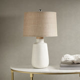 ZUN Boho Textured Ceramic Table Lamp B03597667
