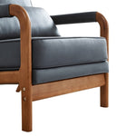 ZUN Technical Fabric Recline, Oak Wood Frame Armchair for Living Room W1036119221