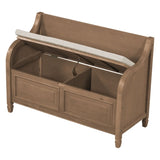 ZUN TREXM 42" Rustic Style Solid wood Entryway Multifunctional Storage Bench with Safety Hinge WF299118AAD