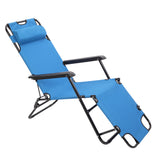 ZUN RHC-202 Portable Dual Purposes Extendable Folding Reclining Chair Blue 75407956