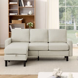 ZUN Upholstered Sectional Sofa Couch, L Shaped Couch With Storage Reversible Ottoman Bench 3 Seater for W1191126334