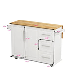 ZUN Kitchen Island Cart with 2 Door Cabinet and Three Drawers,43.31 Inch Width with Spice,Towel W75763043