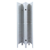 ZUN Sycamore wood 4 Panel Screen Folding Louvered Room Divider - Old white W2181P146770