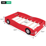 ZUN Twin Size Car-Shaped Platform Bed, Red WF292413AAJ