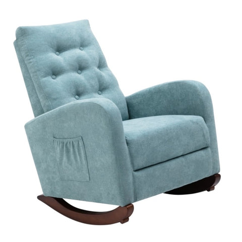 ZUN Baby Room High Rocking Chair Nursery Chair , Comfortable Rocker Fabric Padded Seat ,Modern High WF301229AAM