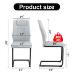 ZUN Equipped with faux leather cushioned seats - living room chairs with black metal legs, suitable for W1151112878