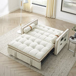 ZUN Modern 55.5" Pull Out Sleep Sofa Bed 2 Seater Loveseats Sofa Couch with side pockets, Adjsutable W119368699