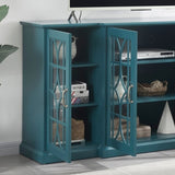 ZUN 63" TV Stand, Sideboard Buffet ,Storage Cabinet, Teal Blue W96570012