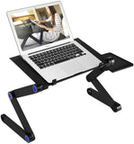 ZUN Adjustable Laptop Desk, Laptop Stand for Bed Portable Lap Desk Foldable Table Workstation Notebook W104156934