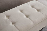 ZUN 59" Bed Bench Ottoman with Storage Beige Fabric W1097124941